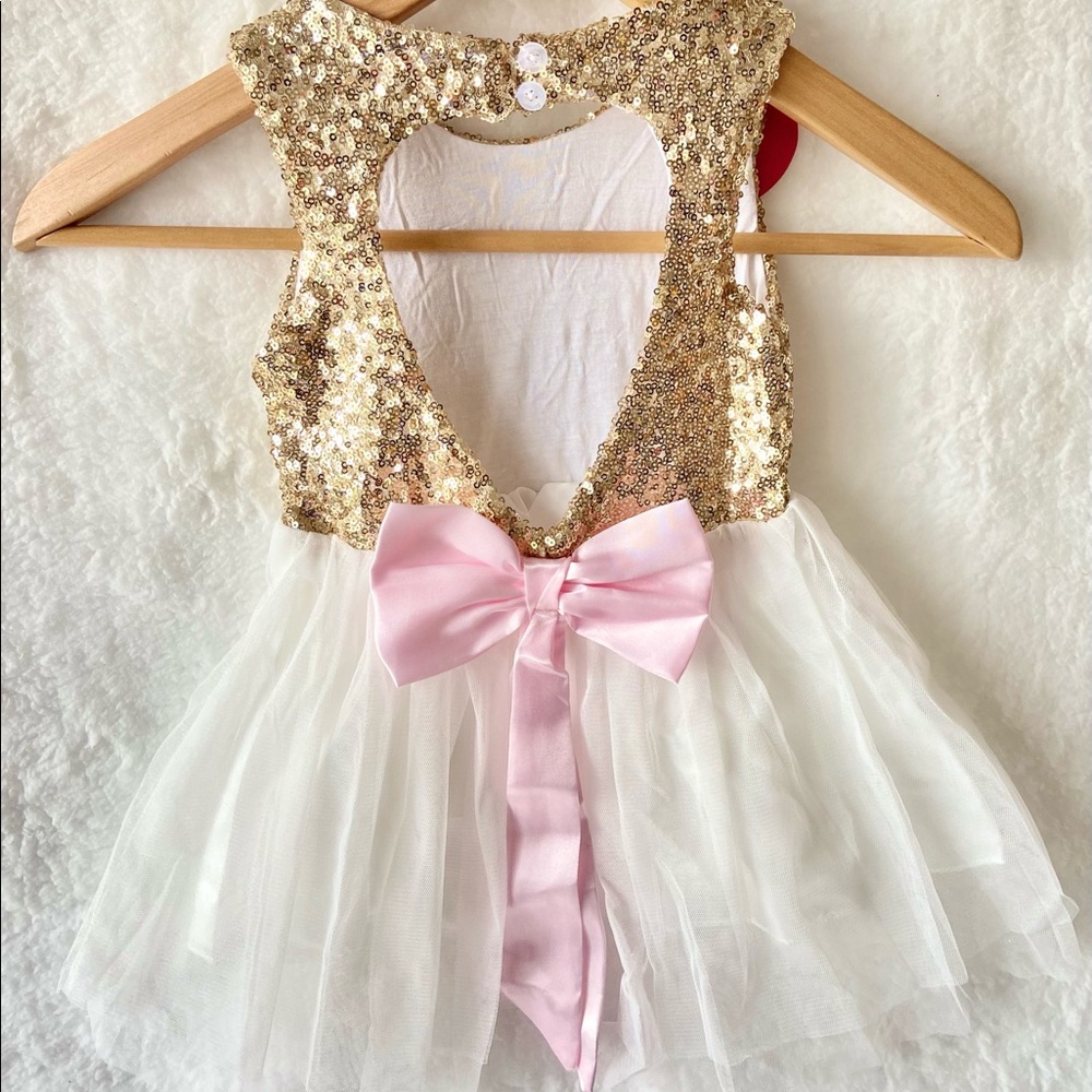 Shiny Gold and White Dress